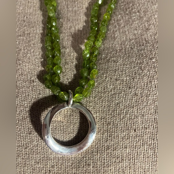 Simon Sebbag Silver and Green Jade Necklace - Picture 2 of 3